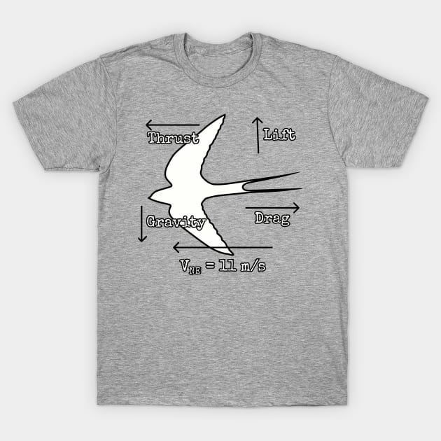 Airspeed Velocity of an Unladen Swallow T-Shirt by Among the Leaves Apparel